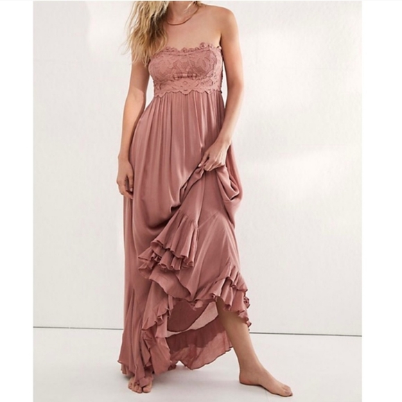 Free People Adella Maxi Boho Flowy Dress Size M - Picture 1 of 4